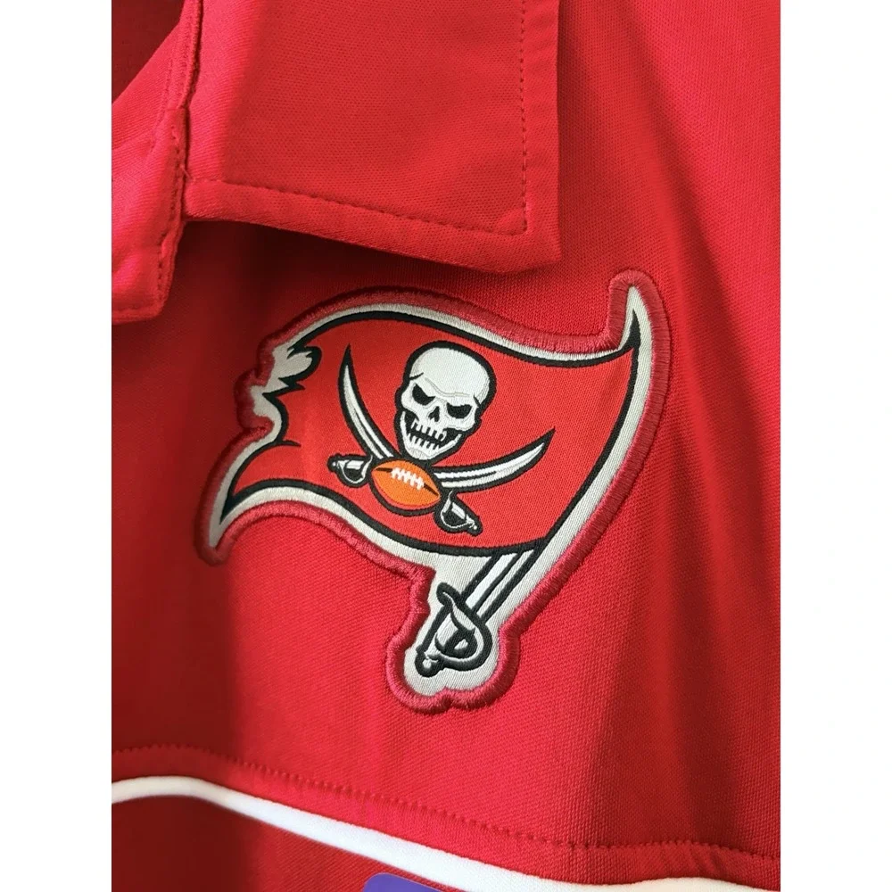 Tampa Bay Buccaneers Polo Shirt Mens 2XL Red NFL Team Apparel Lockup Poly New